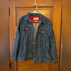 Dark Blue Men's Denim Jean Jacket Gap 1969 (RED) Size Small Excellent Condition.